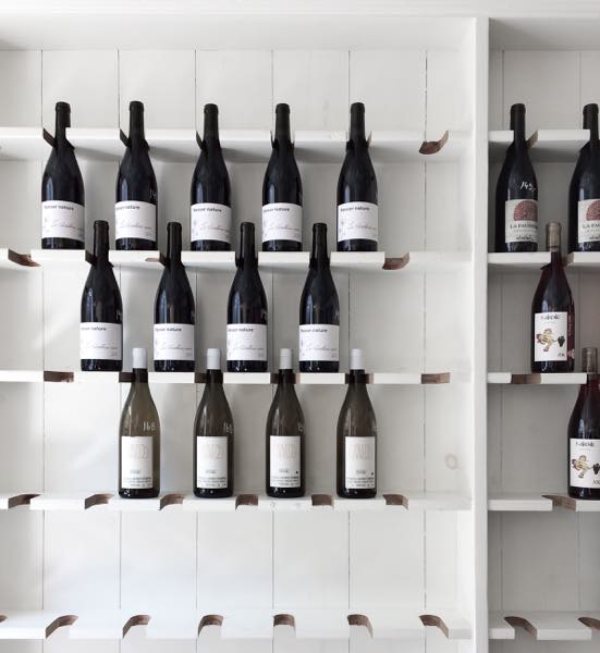 rack of wine bottles